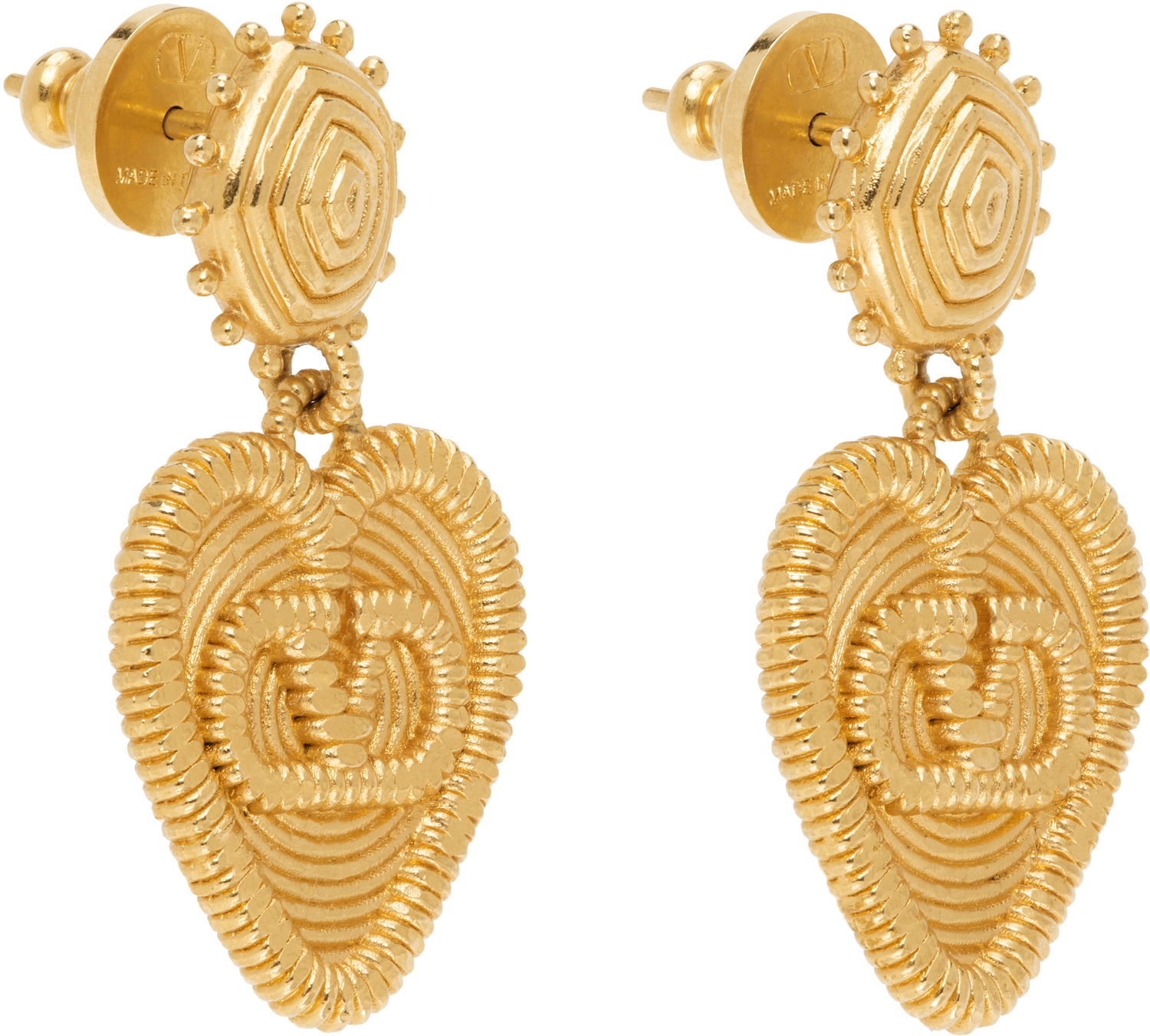 Обеци Valentino Valentino Garavani Fil Perdu Gold-Tone Heart Drop Earrings Металик | 6W0J0AA0MET, 1
