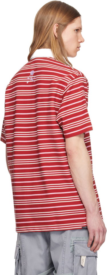 Поло тениска Mastermind WORLD MASTERMIND WORLD Short Sleeve Striped Rugby Polo Червено | MW25S14-TS014-019, 2
