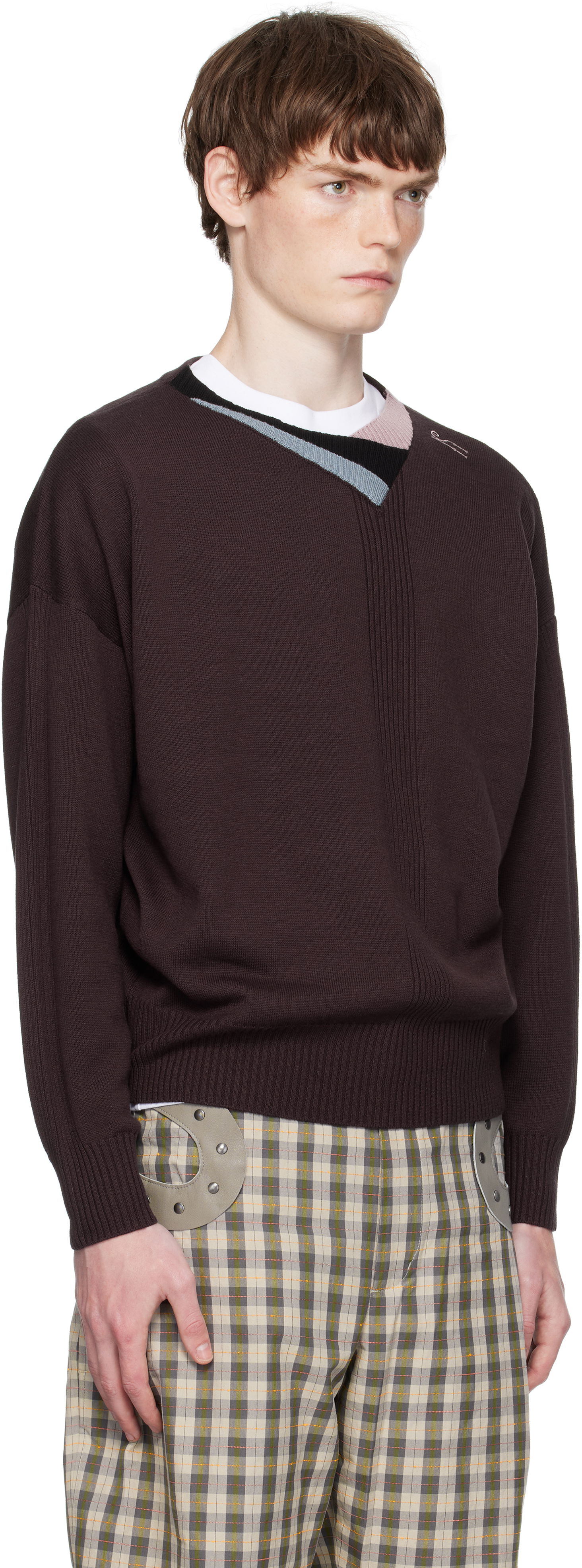 Пуловер KIKO KOSTADINOV Kiko Kostadinov Vig Multi Collar Sweater Кафяво | KKAW25KN04-97, 1