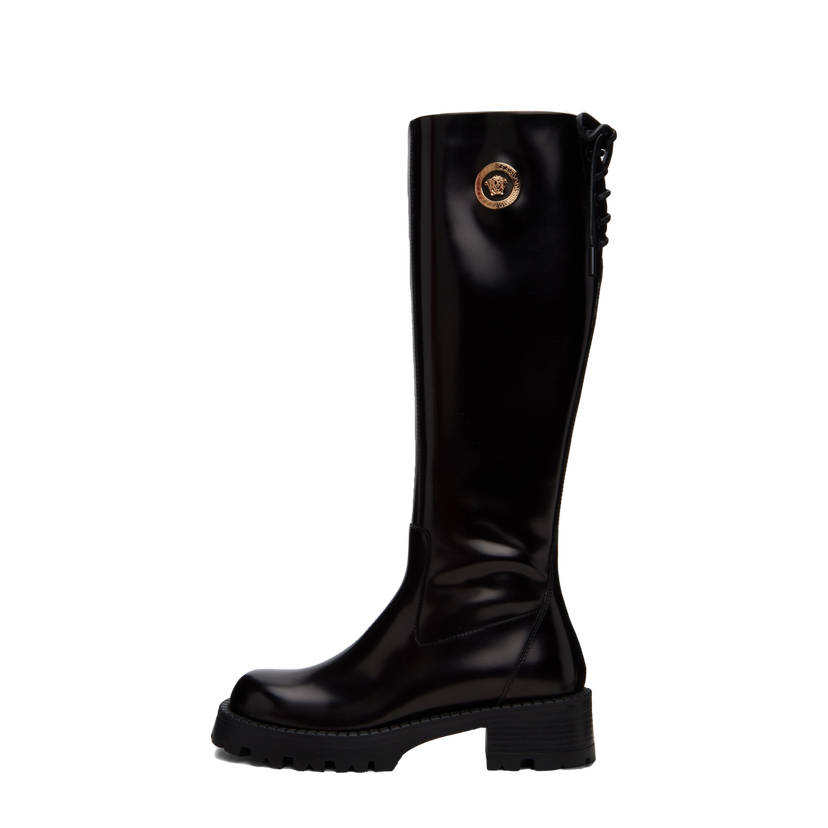 Кецове и обувки Versace Vagabond Knee High Leather Boots Черно | 1012490_1A08773