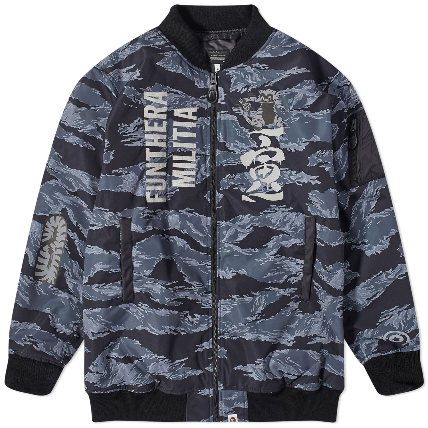 Яке бомбър BAPE Tiger Camo Long MA-1 Jacket Black Черно | 001HJI701001F-BLK, 0