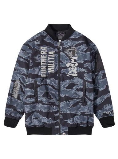 Tiger Camo Long MA-1 Jacket Black