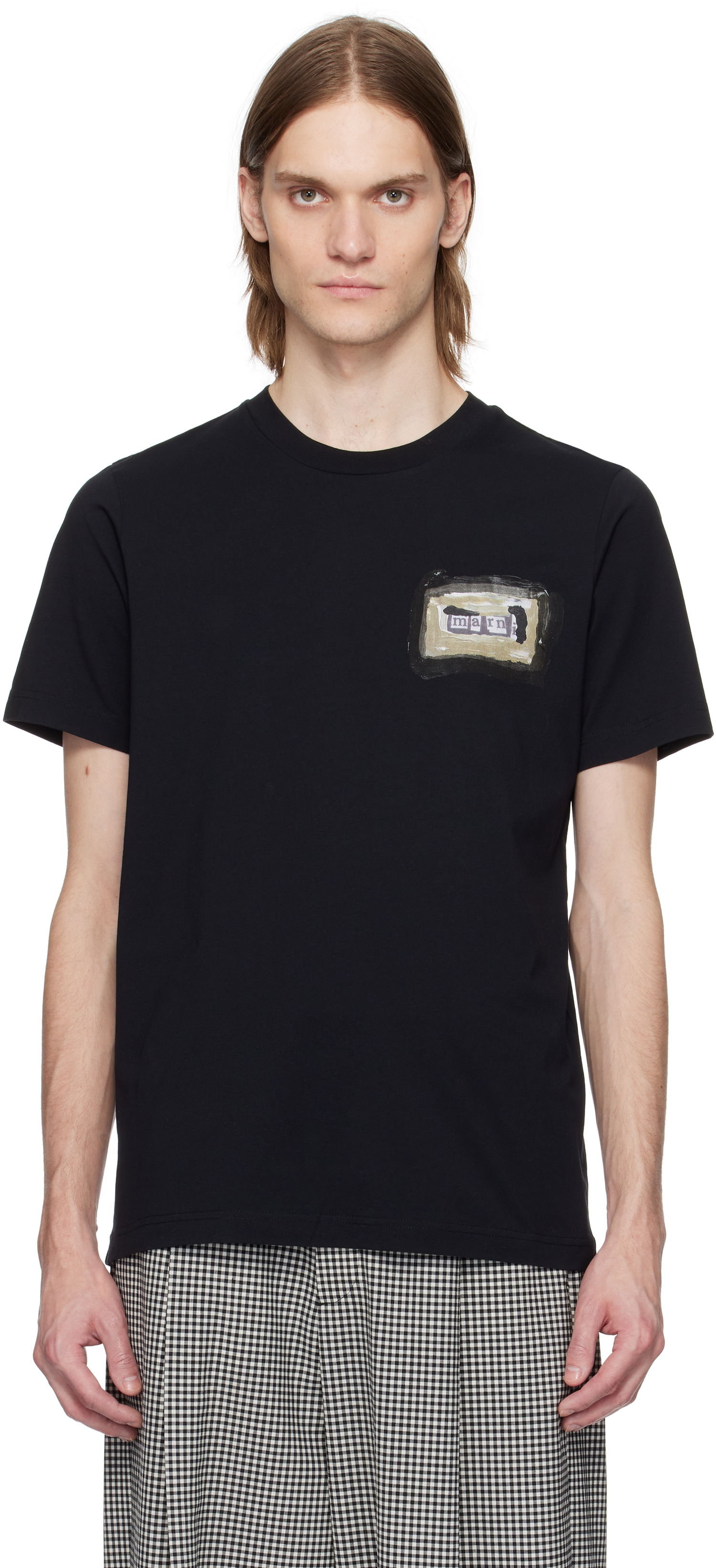 Тениска Marni Marni Collage Print Cotton T-Shirt Черно | HUMU0198BP USCX92, 0