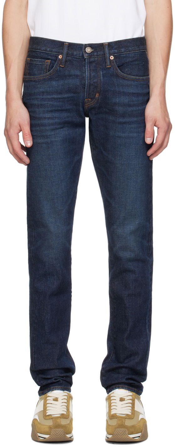 Дънки Tom Ford Indigo Selvedge Slim Fit Jeans Синьо | DPS001-DMC050F24