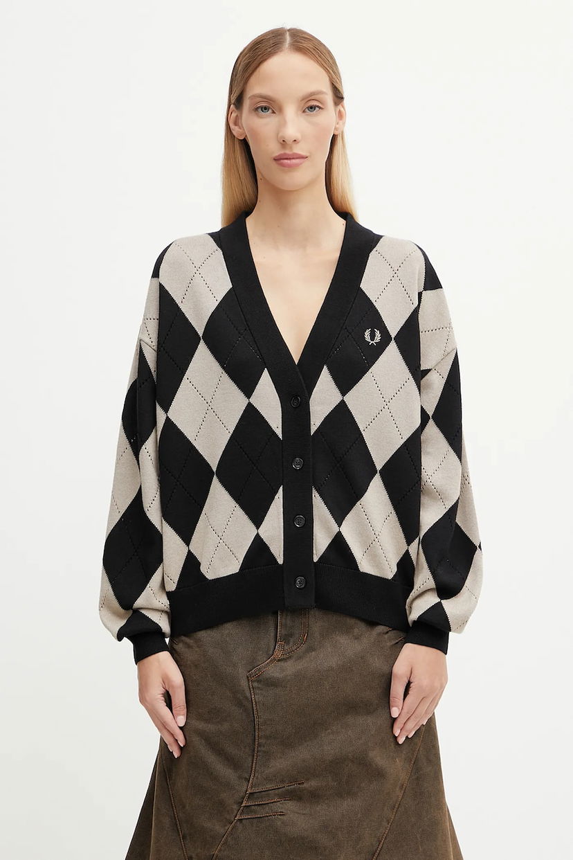 Пуловер Fred Perry Fred Perry Argyle Cardigan Многоцветен | K1119