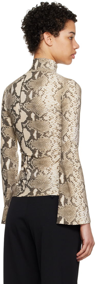 Тениска Stella McCartney Stella McCartney Python Print Long Sleeve T-Shirt Бежово | 6J01903SPX60, 2