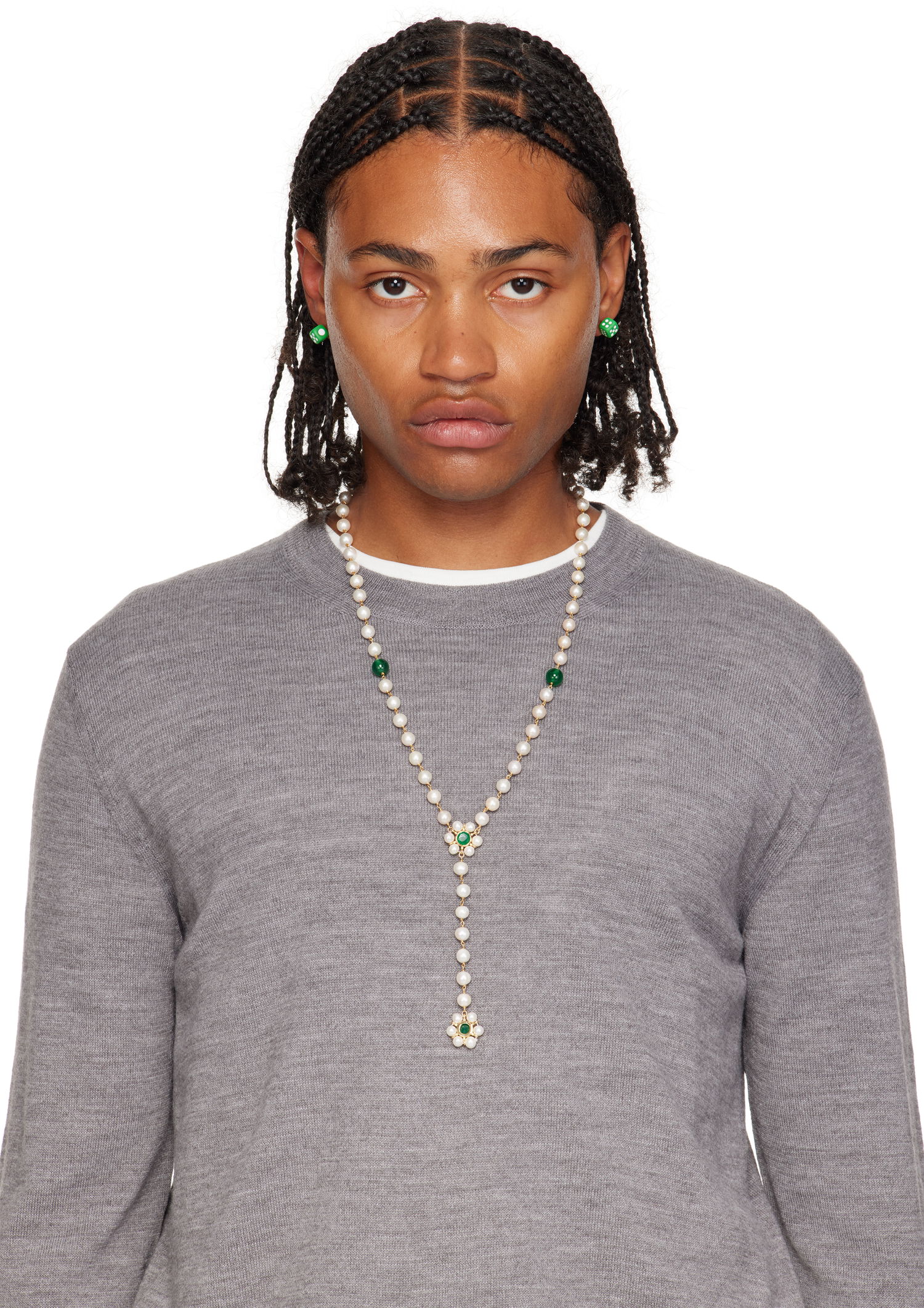 Колие VEERT 'The Macro Flower Pearl Rosary' Necklace Металик | JLG0012-YG, 1