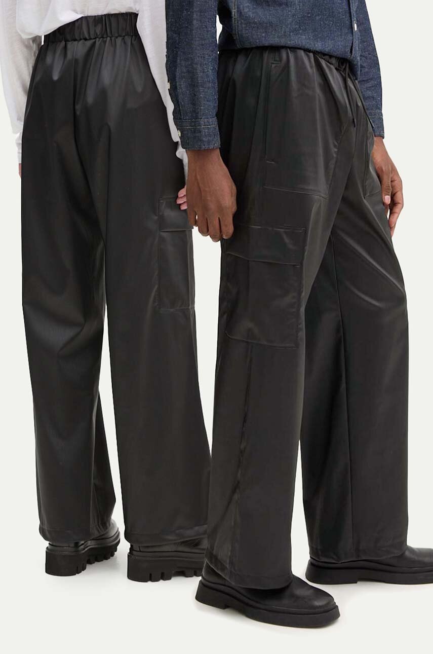 Карго панталони Rains Cargo Rain Pants Wide, High Waist Черно | 18990.84, 0