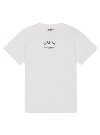 Тениска GANNI Thin Jersey Relaxed T-shirt Бяло | T3561-151