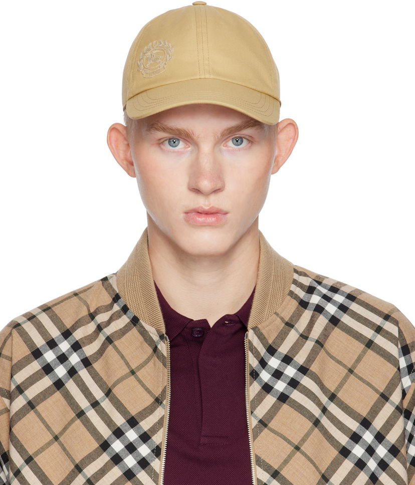 Шапка с козирка Burberry Cotton Blend Baseball Cap Бежово | 8094987