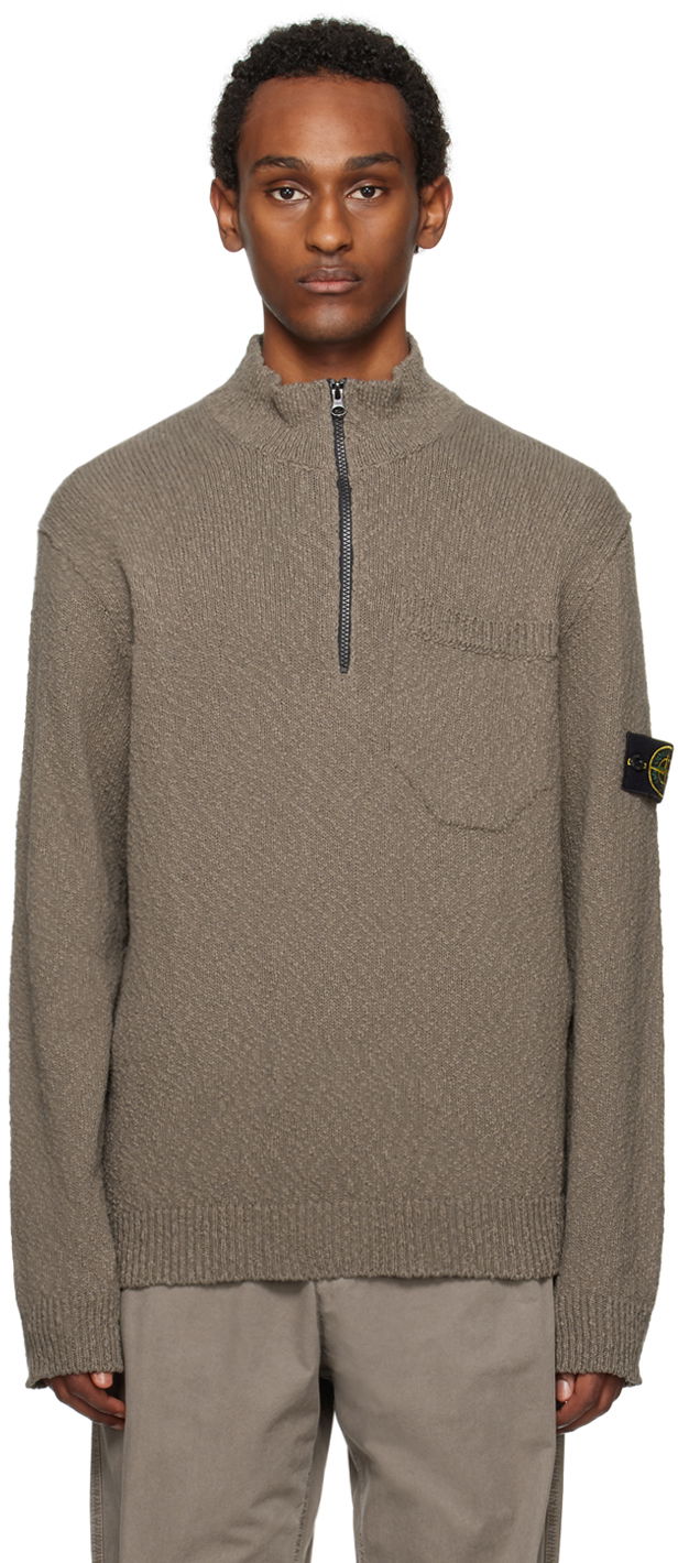 Пуловер Stone Island Half-Zip Sweater Кафяво | 8015563B1, 0