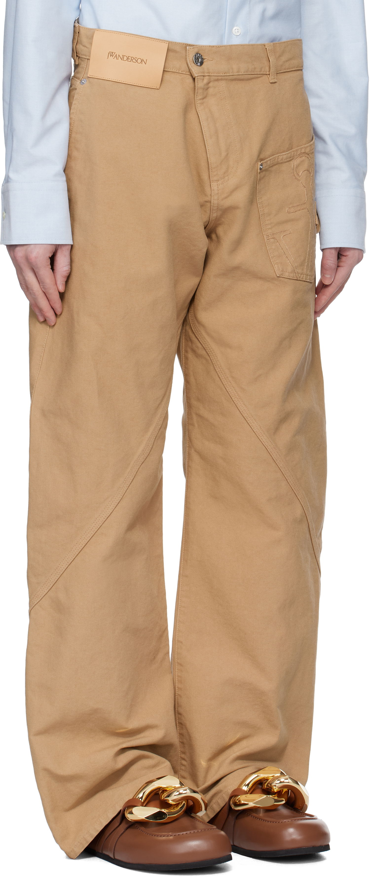 Панталони JW Anderson JW Anderson Twisted Workwear Trousers Бежово | TR0405-PG1744, 1