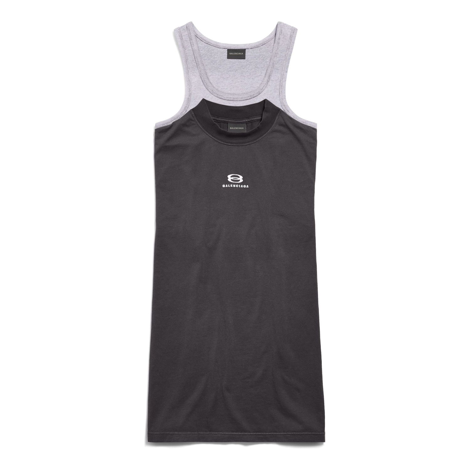 Pокля Balenciaga Balenciaga Unity Sports Icon Layered Tank Dress Сиво | 791711TPVG91569, 0
