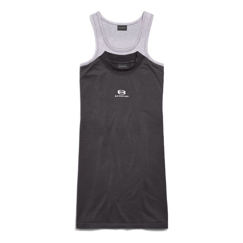 Pокля Balenciaga Balenciaga Unity Sports Icon Layered Tank Dress Черно | 791711TPVG91569