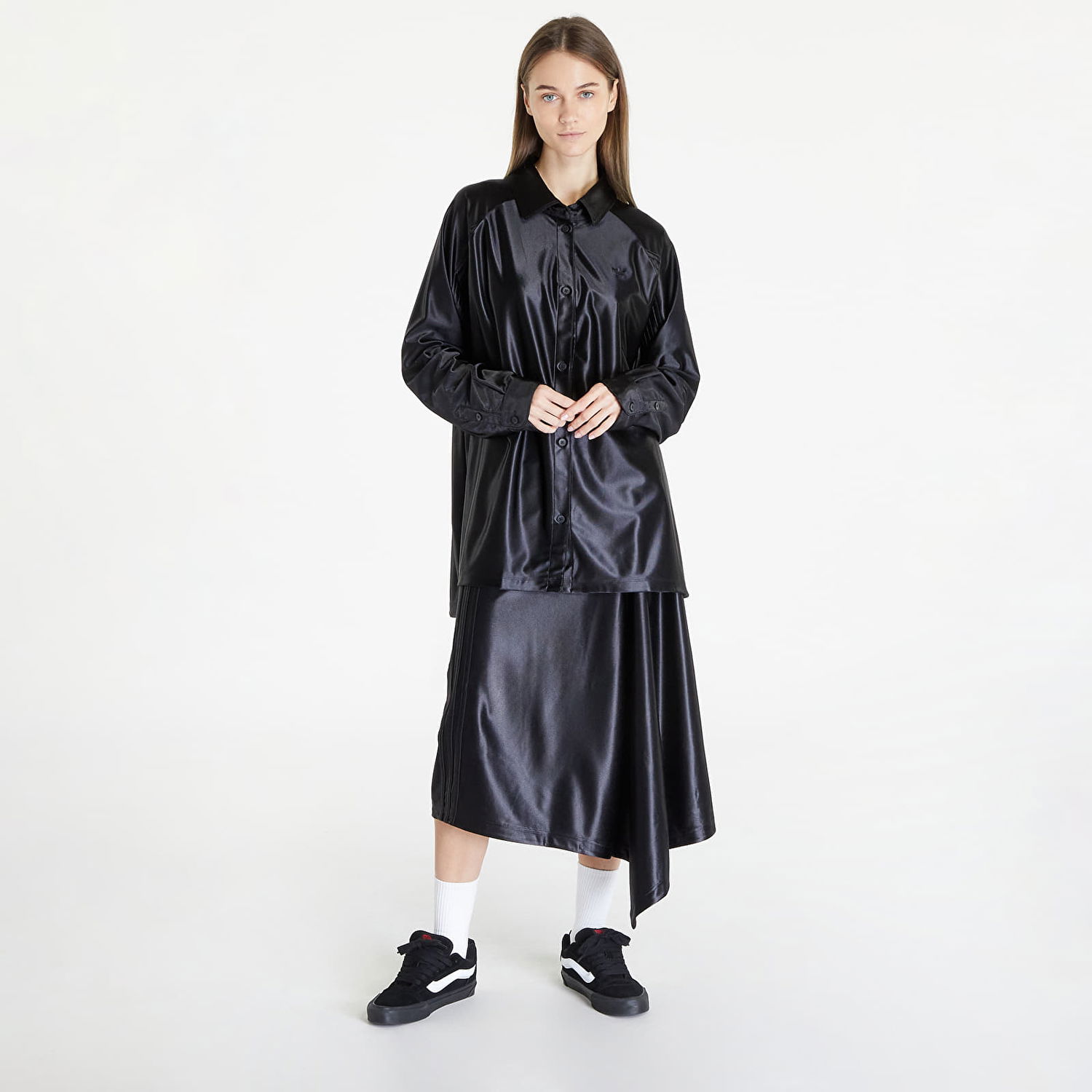 Риза adidas Originals Satin Shirt Черно | IT9414, 1