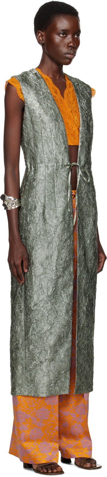 Жилетка Dries Van Noten Dries Van Noten Sleeveless Long Vest Зелено | 251-010227-1428, 1