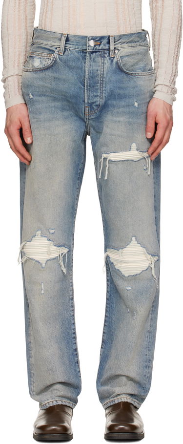 Дънки AMIRI AMIRI Suede Straight MX1 Jeans Синьо | AMDNGH1085, 0