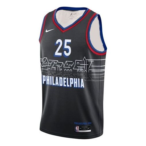 Фланелка Nike Philadelphia 76ers Simmons #25 Fan Edition Jersey Черно | CN1771-015, 0