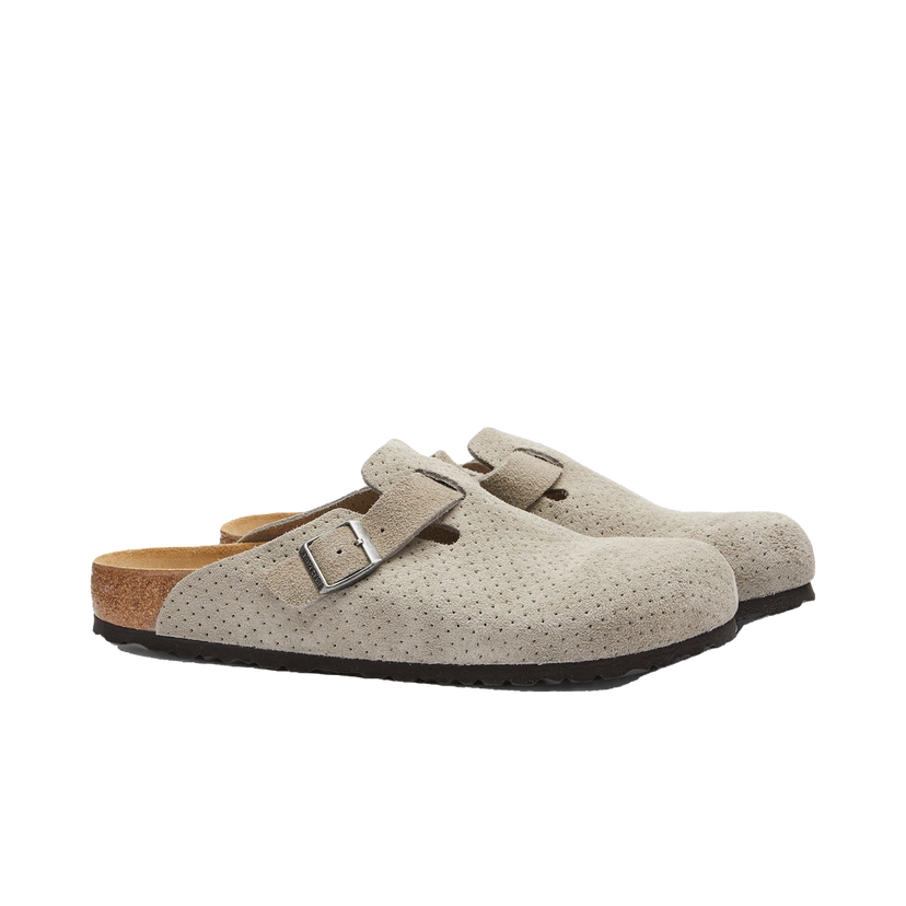 Кецове и обувки Birkenstock Boston Stone Coin Embossed Dots Сиво | 1027040