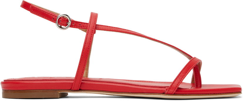 Аксесоари Aeyde Aeyde Ella Leather Toe-Post Sandals Червено | A11-FS-BRNS08FL21-SS25-406-007
