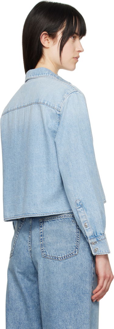 Риза rag & bone Rag & Bone Featherweight Cropped Maxine Denim Shirt Синьо | WDD25S1446UFGR, 2