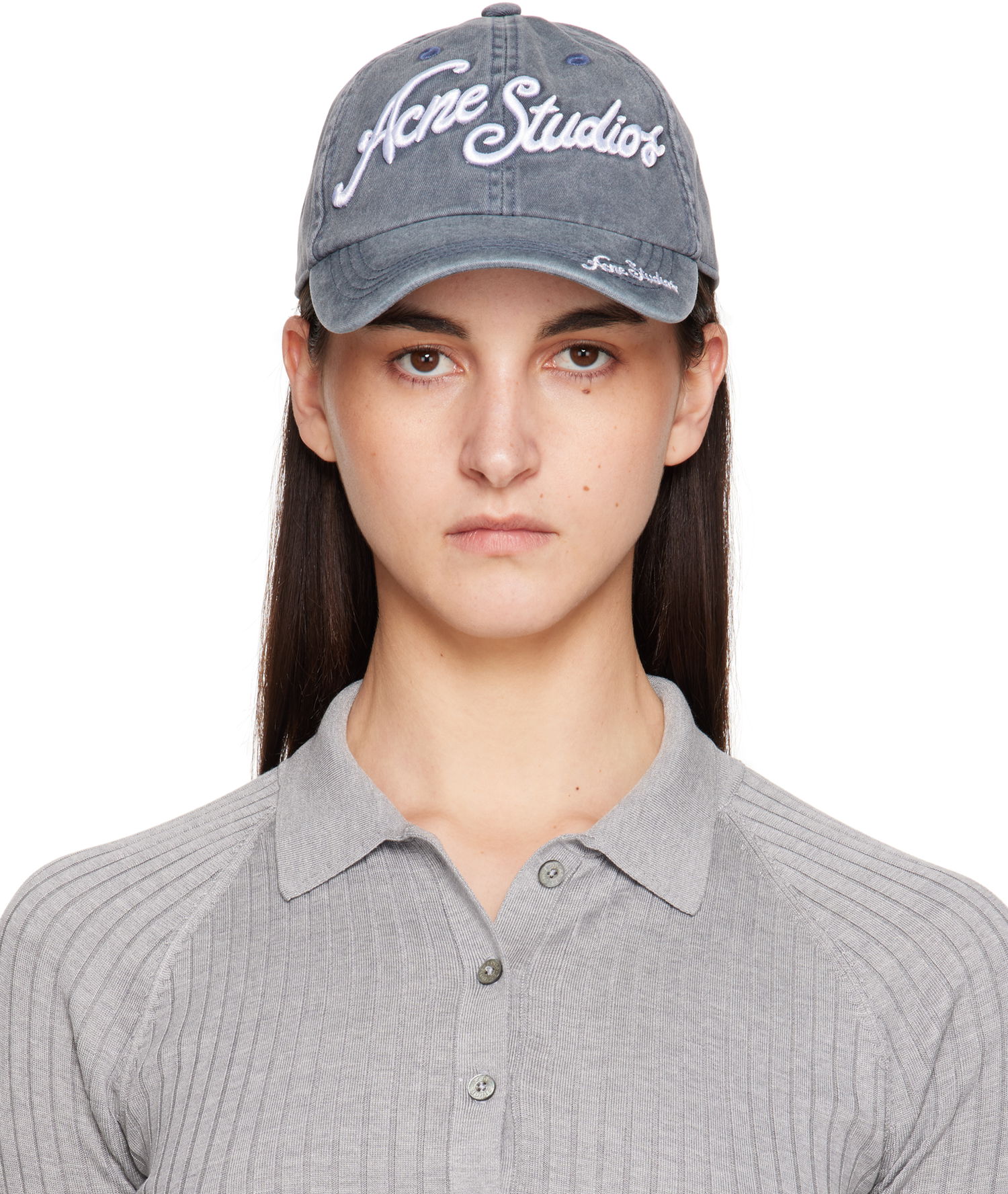Шапка с козирка Acne Studios Logo Cap Сиво | C40398-, 0