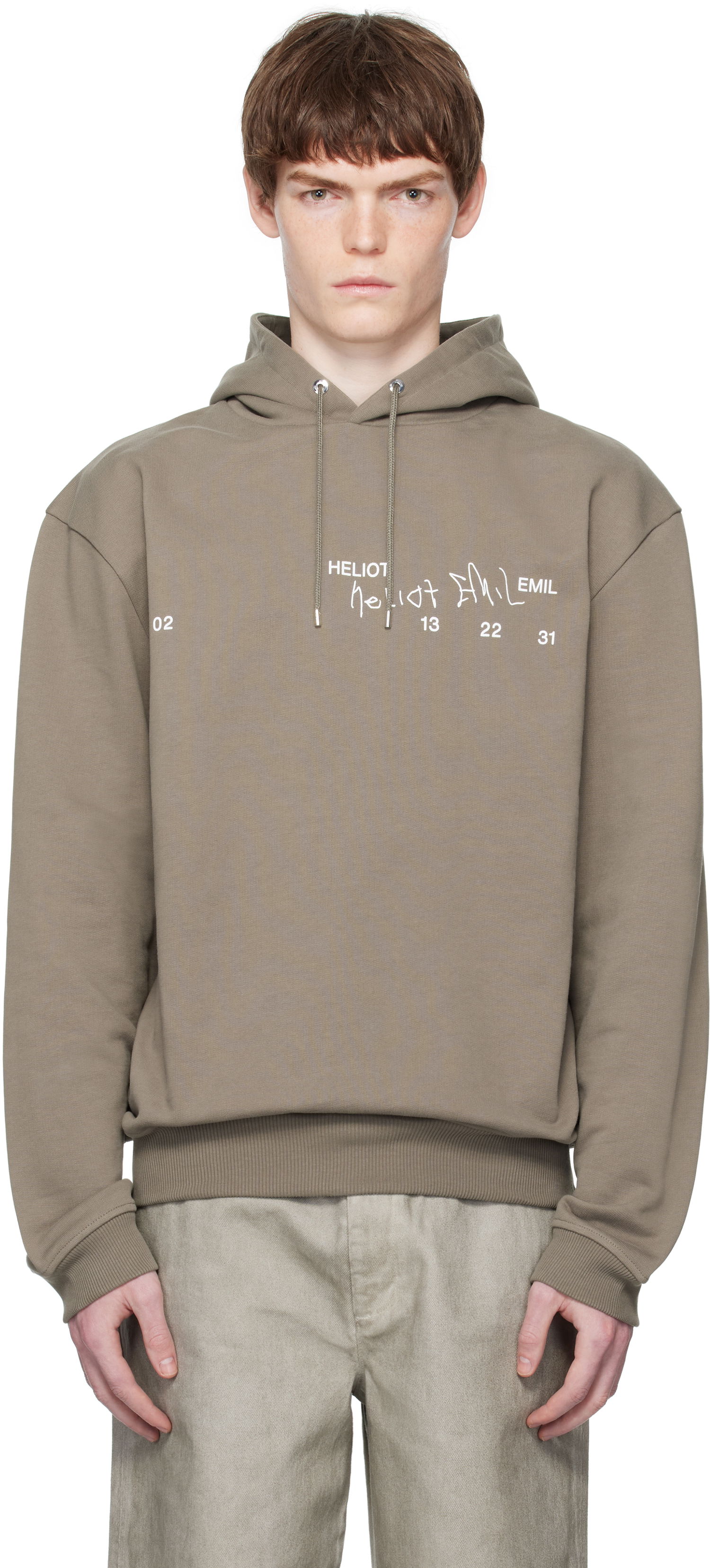 Суитчър HELIOT EMIL Heliot Emil Fulgens Hoodie Сиво | PREAW25_M_08_081_DST19, 0