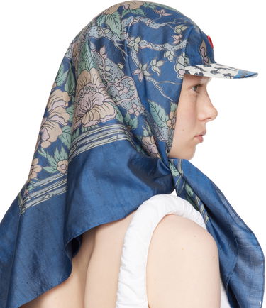 Шал Marine Serre Marine Serre Regenerated Silk Scarves Veiled Cap Синьо | UHG028A UWOV0028, 2