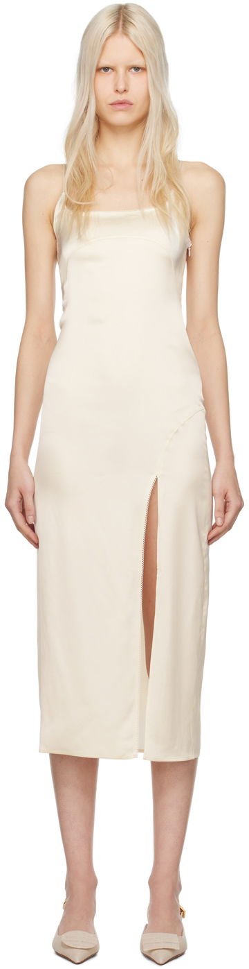 Pокля Jacquemus Jacquemus La Robe Notte Midi Slip Dress Бежово | 24E241DR100-1000, 0