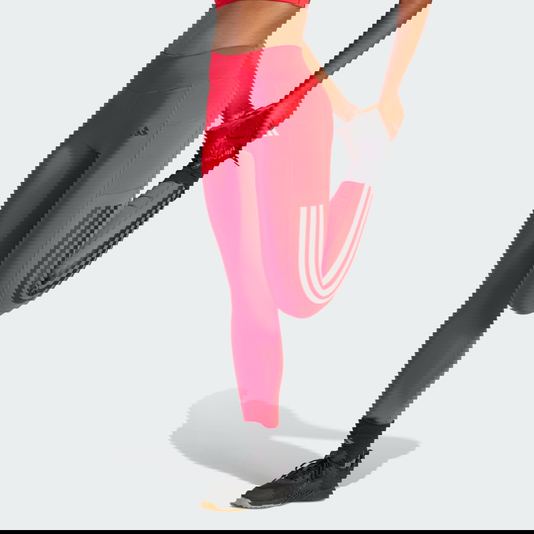 Клинове adidas Performance 3-Stripes Full-Length Tights Червено | JP2481, 0
