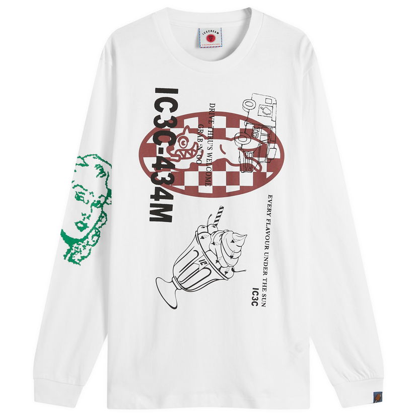 Тениска BBC IceCream Multi Graphic Long Sleeve T-Shirt, Size Large Бяло | IC25355-WHT