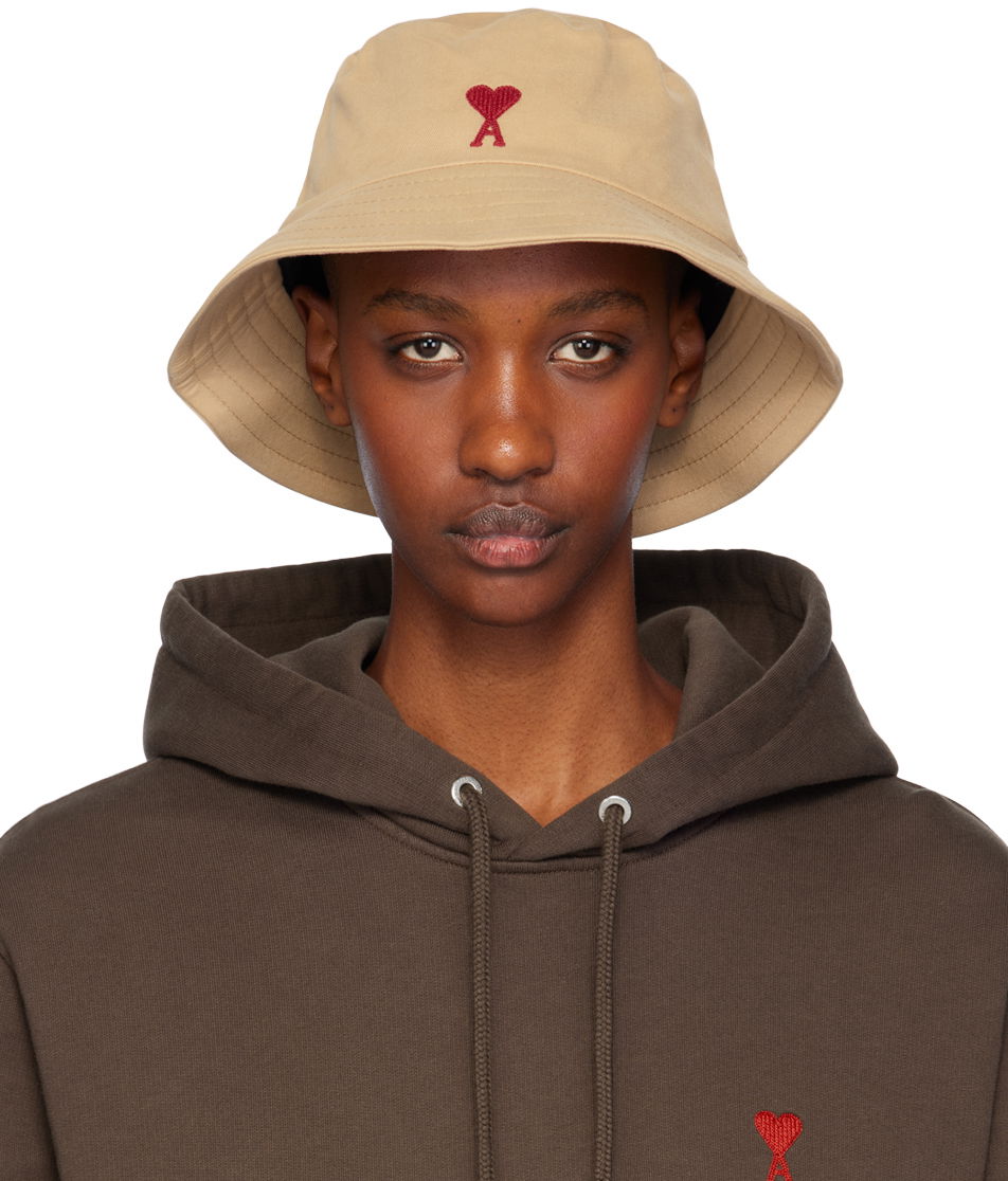 Шапка AMI AMI De Coeur Bucket Hat Бежово | UHA246.AW0041, 0