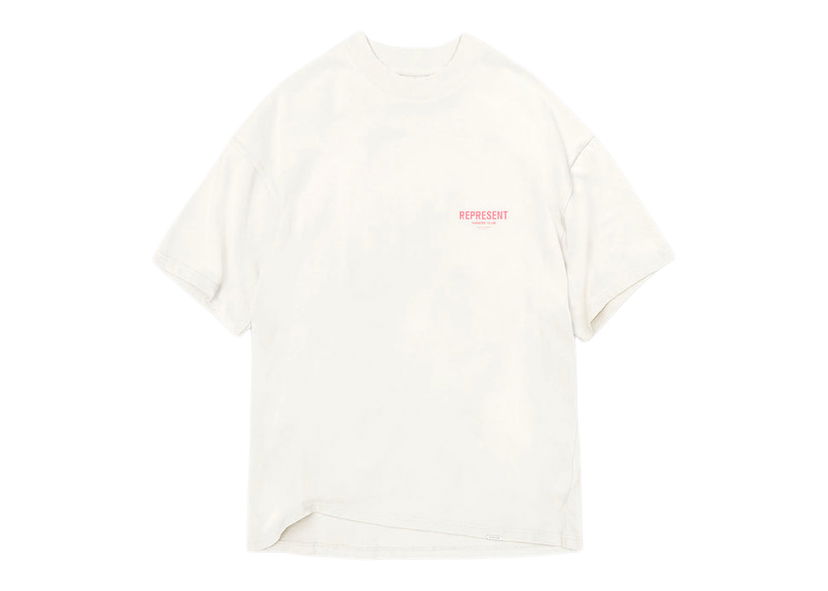Тениска Represent Clo Represent Owners Club T-Shirt Flat White/Bubblegum Бяло | W05149-72