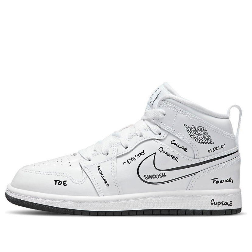 Облекло Jordan Air Jordan 1 Mid Schematic Бяло | DQ1866-100