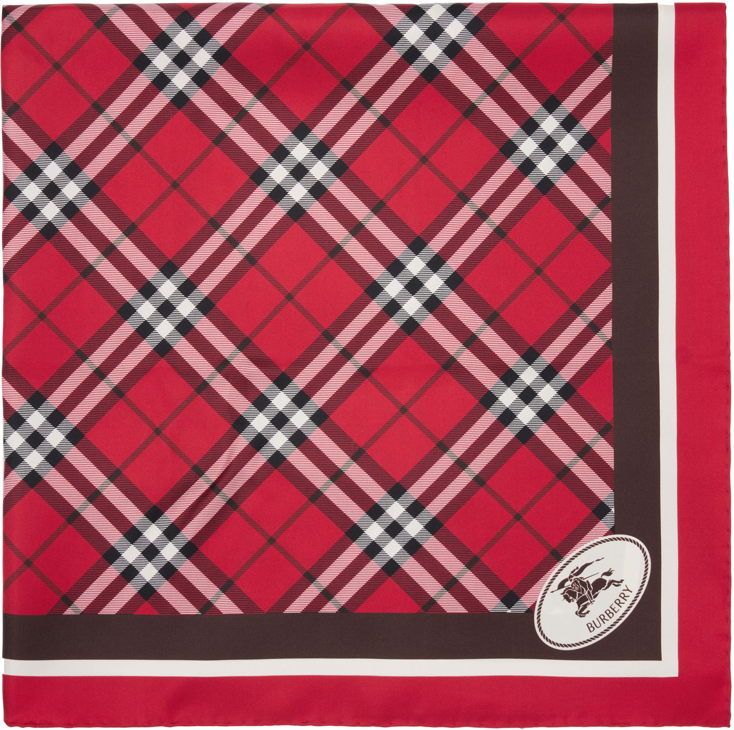 Шал Burberry Check Silk Scarf Многоцветен | 8113047, 0