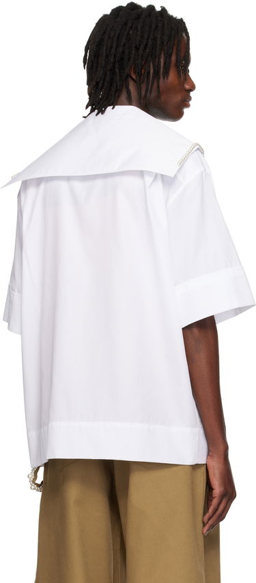 Риза Simone Rocha Simone Rocha Cargo Flap Pocket Sailor Collar Shirt Бяло | 5312B 1025, 2