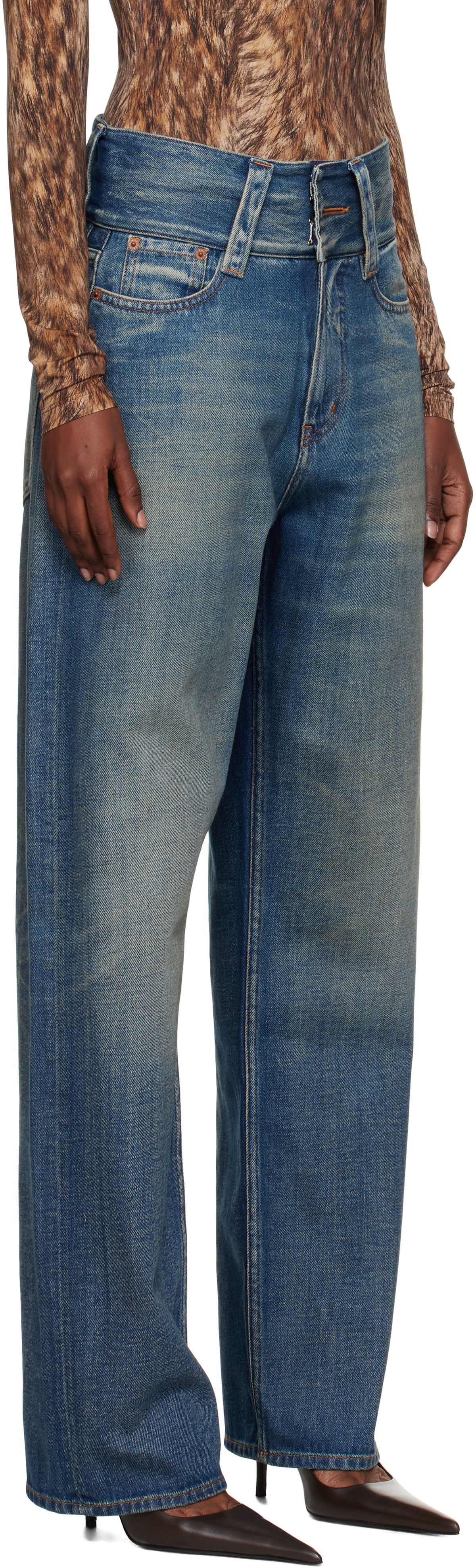 Дънки Maison Margiela MM6 Maison Margiela 5-Pocket Slub Jeans Синьо | S52LA0259 M30017, 1