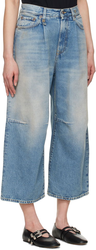 Дънки R13 R13 Cropped Wide Leg Jeans Синьо | R13WD046-D306A, 1