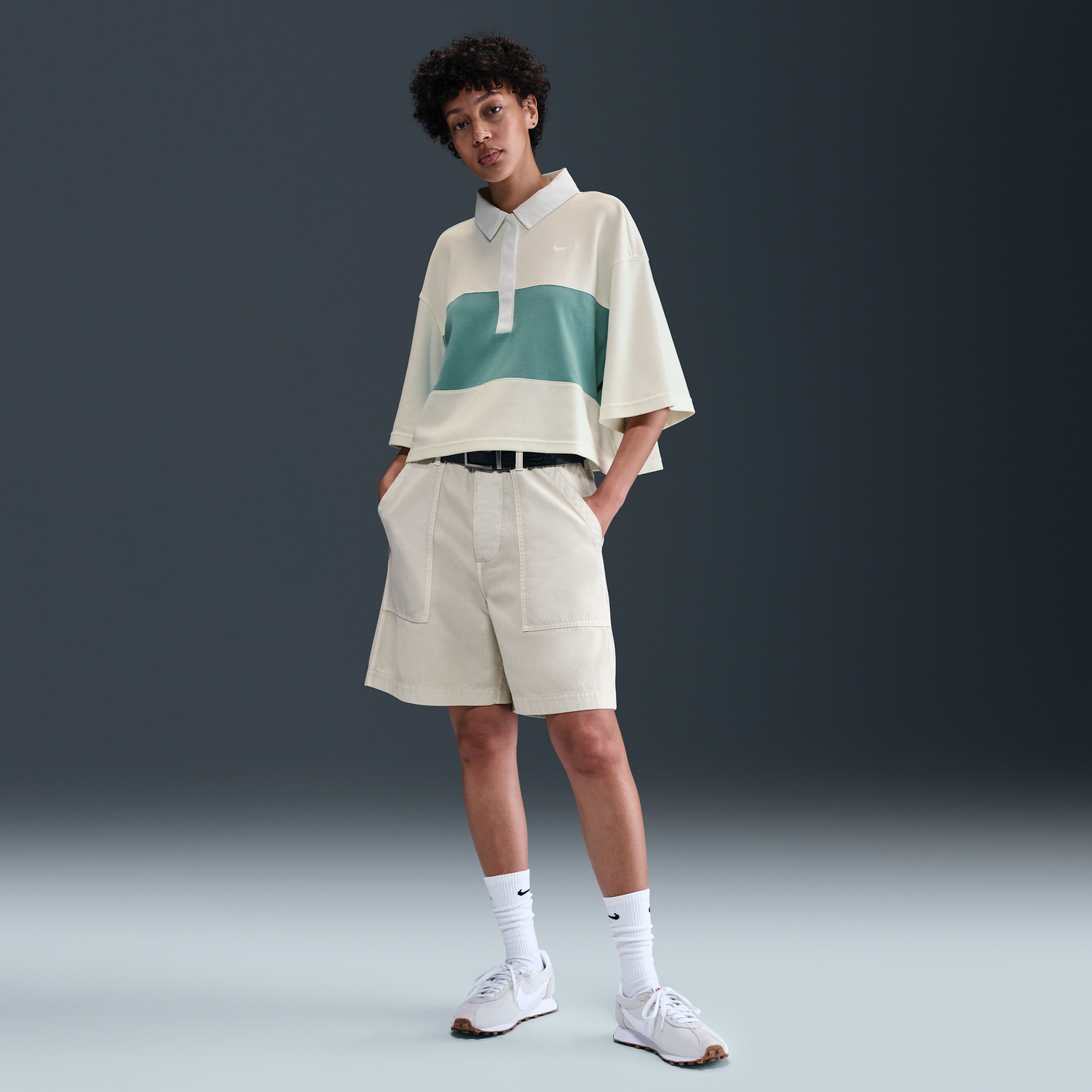 Поло тениска Nike Nsw Street Cropped Relaxed Fit Striped Polo Top Многоцветен | IB2153-133, 1