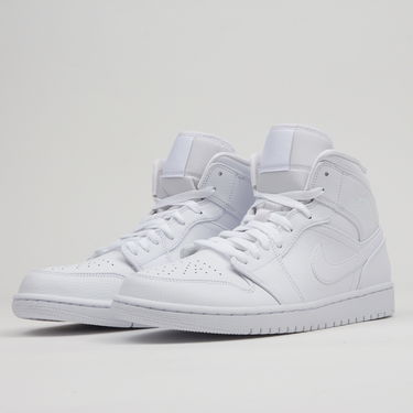 Кецове и обувки Jordan Air Jordan 1 Mid "Triple White" Бяло | 554724-129, 1