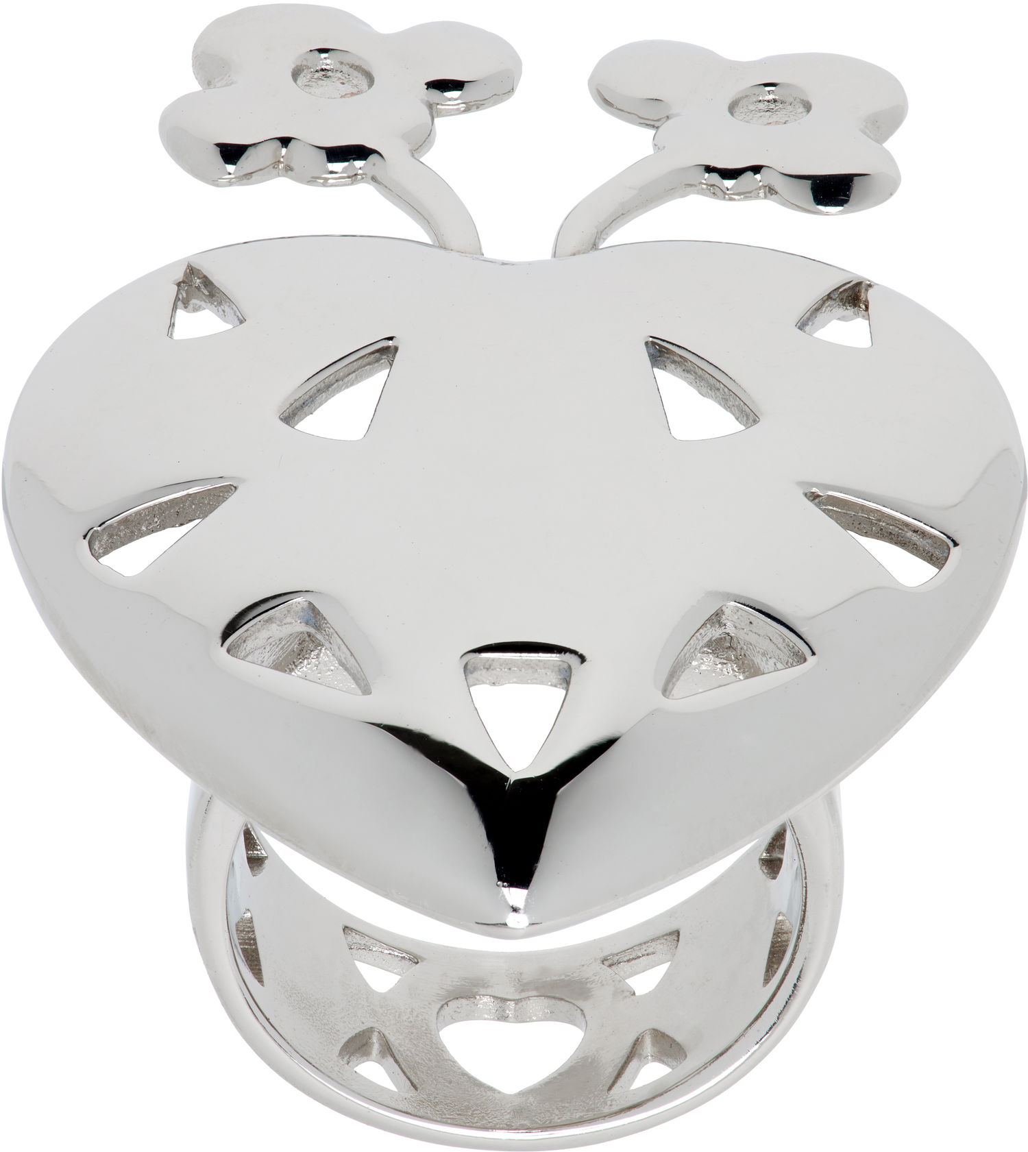 Пръстен Chopova Lowena Spring Antennae Heart and Flower Cut-Out Ring Металик | 6650, 0