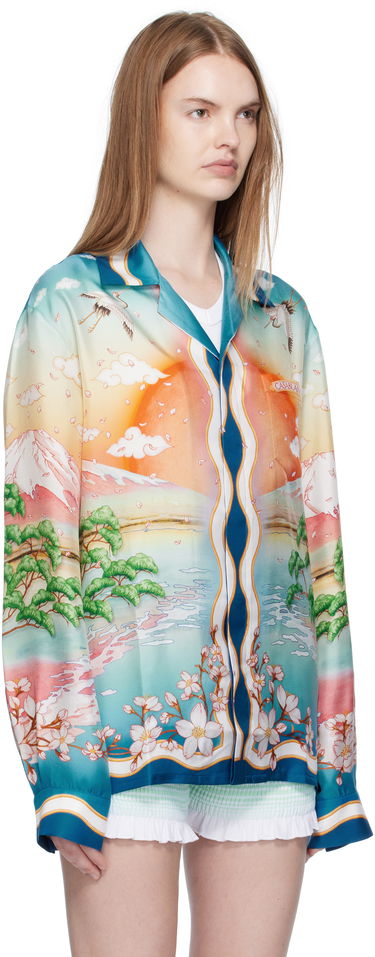 Риза Casablanca Casablanca 'Tennis Club' Print Silk Long Sleeve Shirt Многоцветен | U-WPF25-SH-006-01, 1