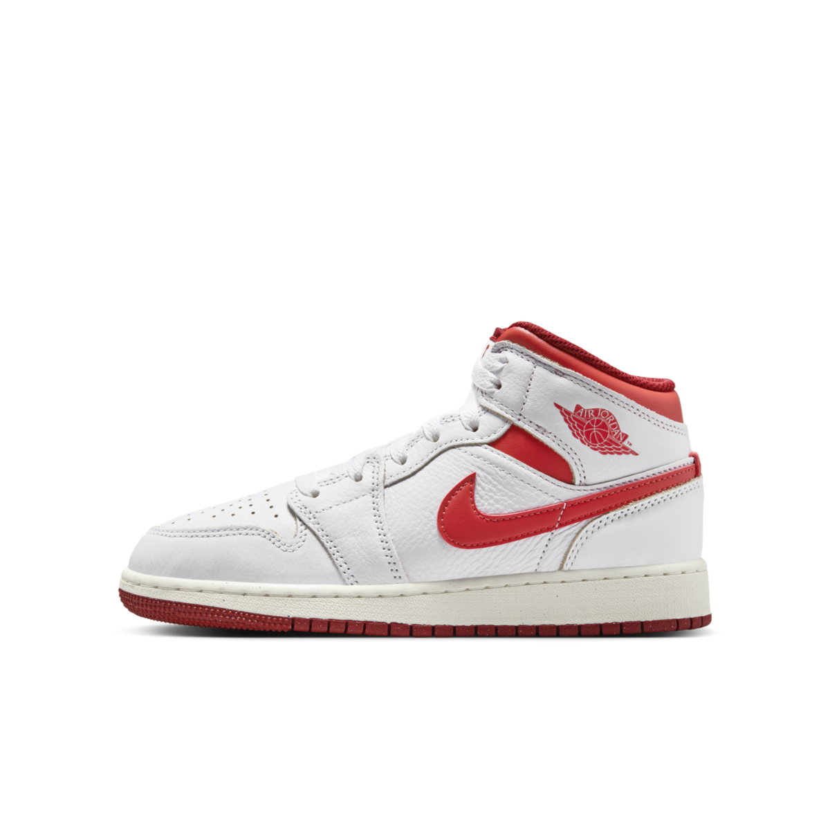 Кецове и обувки Jordan Air Jordan 1 Mid SE "White Dune Red" GS Бяло | FJ3464-160, 0