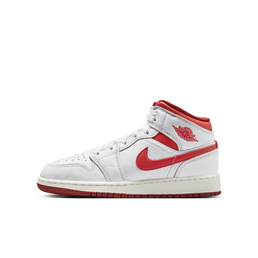 Кецове и обувки Jordan Air Jordan 1 Mid SE "White Dune Red" GS Бяло | FJ3464-160, 0