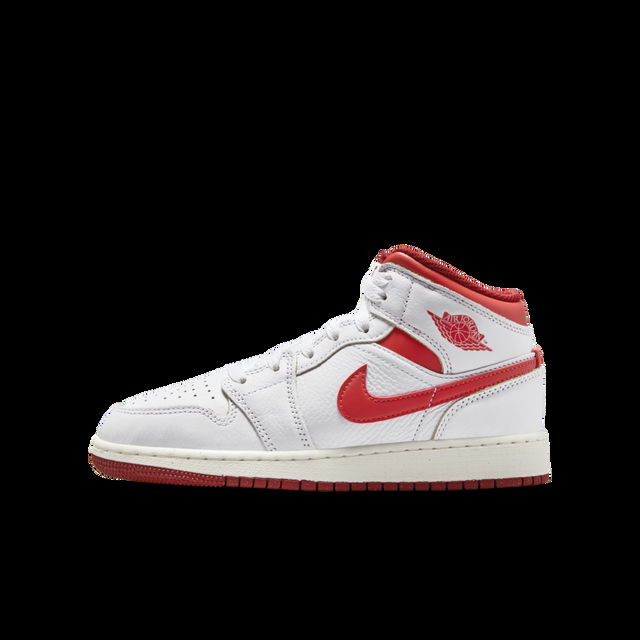 Air Jordan 1 Mid SE "White Dune Red" GS