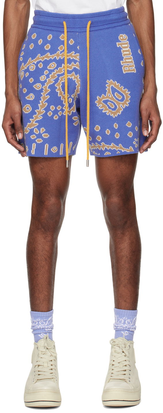 Къси панталони Rhude Knit Bandana Lounge Shorts Синьо | RHPS23SH02822190, 0