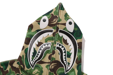 Суитчър BAPE Art Camo Shark Full Zip Hoodie Зелено | 0ZXSWM115055L-GRN, 2
