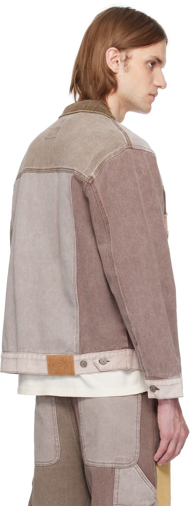 Яке KidSuper KidSuper Patchwork Face Colorblocked Twill Jacket Кафяво | SS25-OW-10, 2