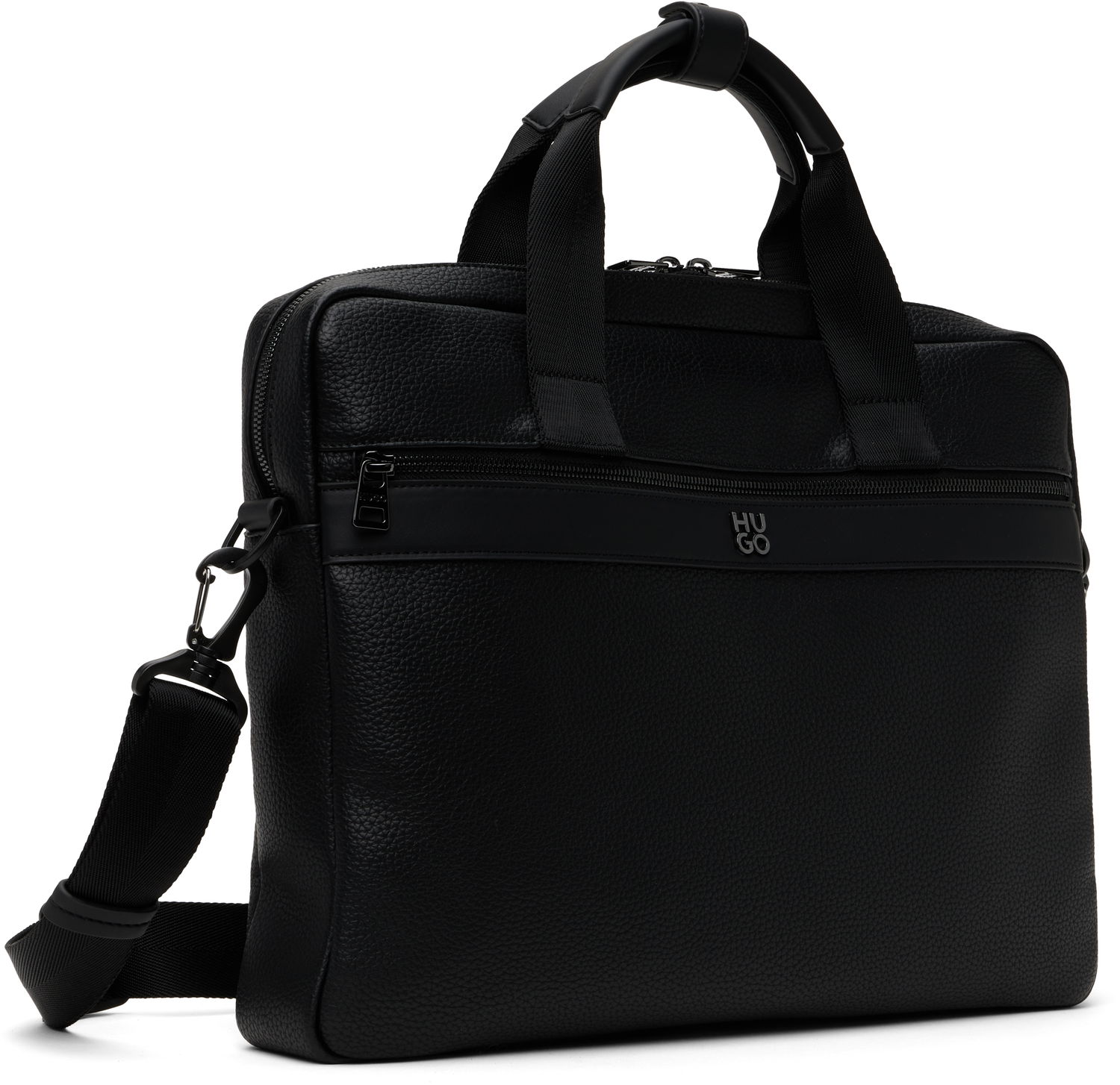 Раници и чанти BOSS Logo Hardware Faux-Leather Briefcase Черно | 50547428, 1