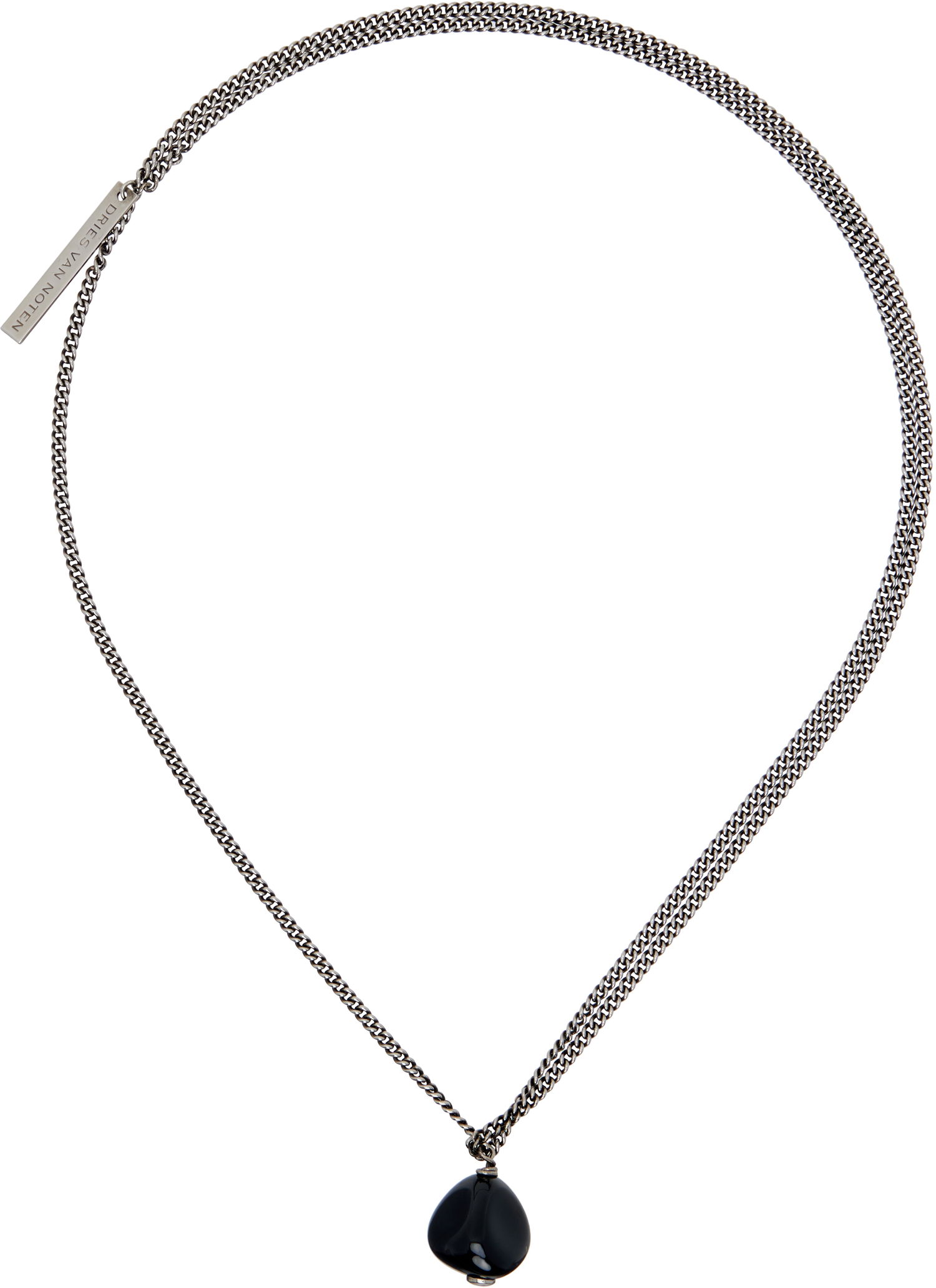 Колие Dries Van Noten Double Chain Teardrop Stone Pendant Necklace Металик | 252-028207-092, 0
